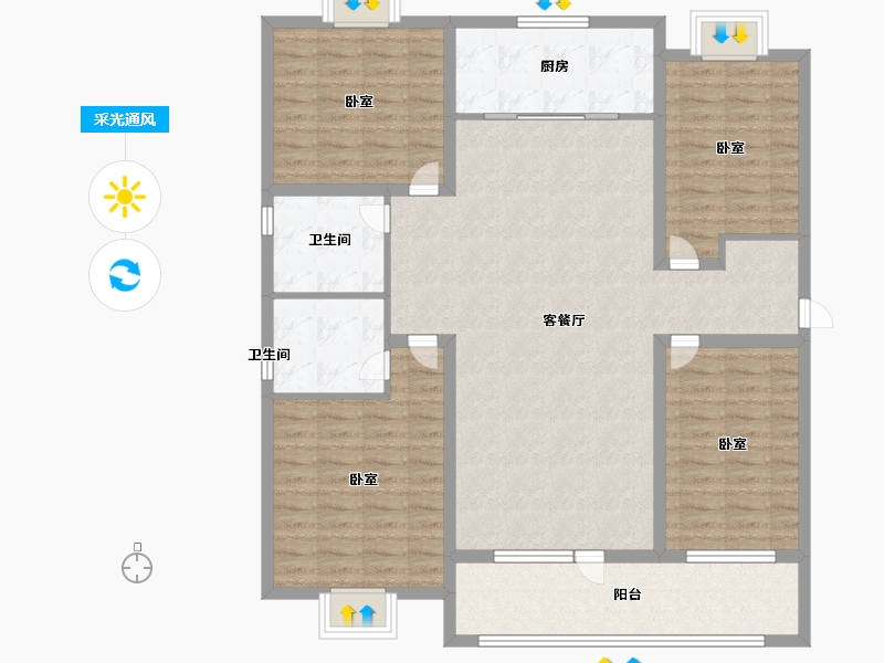 山东省-济宁市-红星瑞马世家-129.99-户型库-采光通风