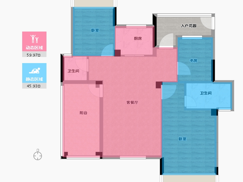 湖北省-宜昌市-梧桐邑·七贤台-102.00-户型库-动静分区