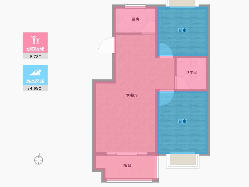 山东省-济南市-龙山东苑-66.00-户型库-动静分区