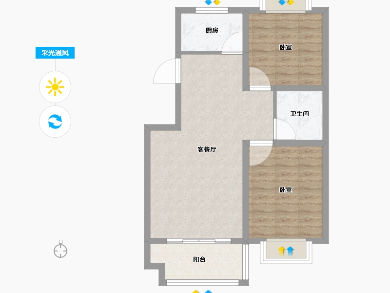 山东省-济南市-龙山东苑-66.00-户型库-采光通风