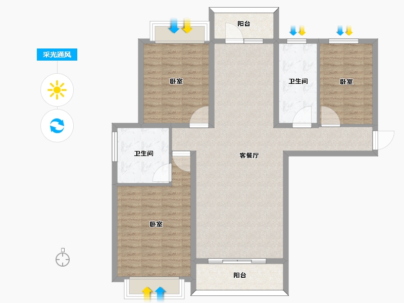 河南省-许昌市-千玺楽苑-108.01-户型库-采光通风