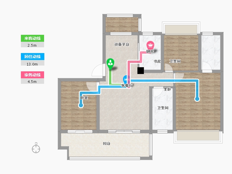 安徽省-宣城市-广德今创香溢茗园-100.00-户型库-动静线