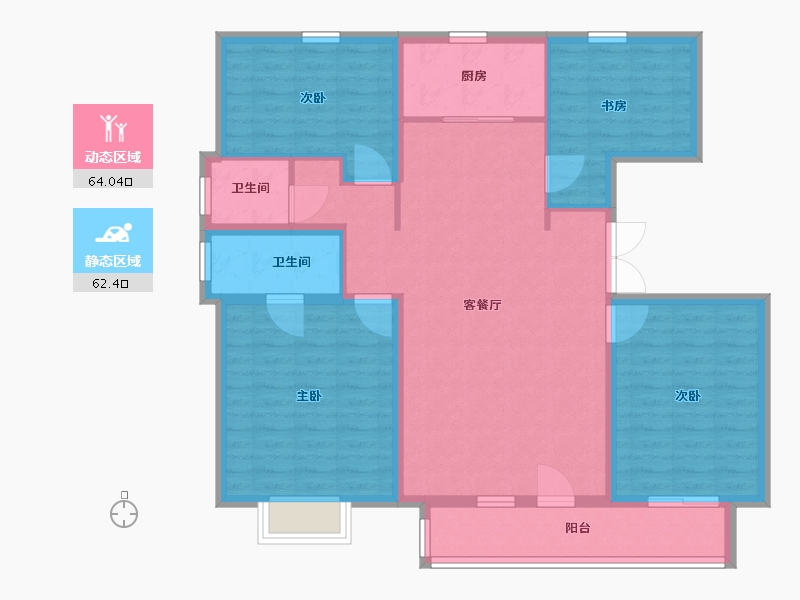 山东省-临沂市-宝丽世纪城-114.00-户型库-动静分区