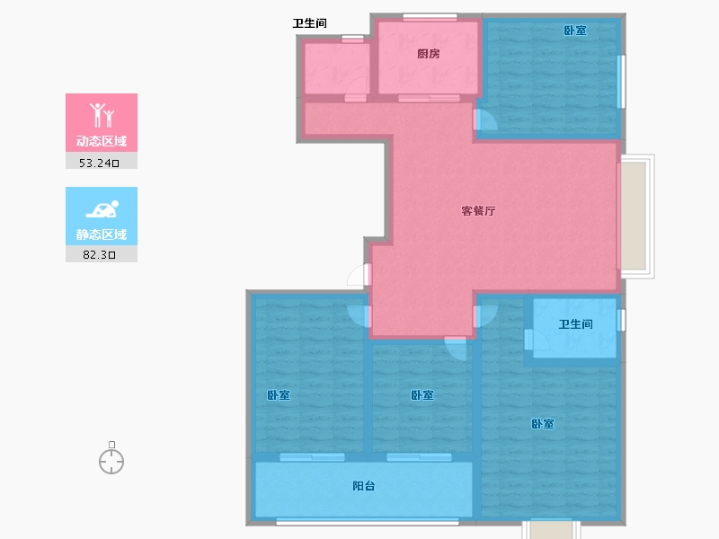 山东省-济宁市-睿湖印象-120.99-户型库-动静分区