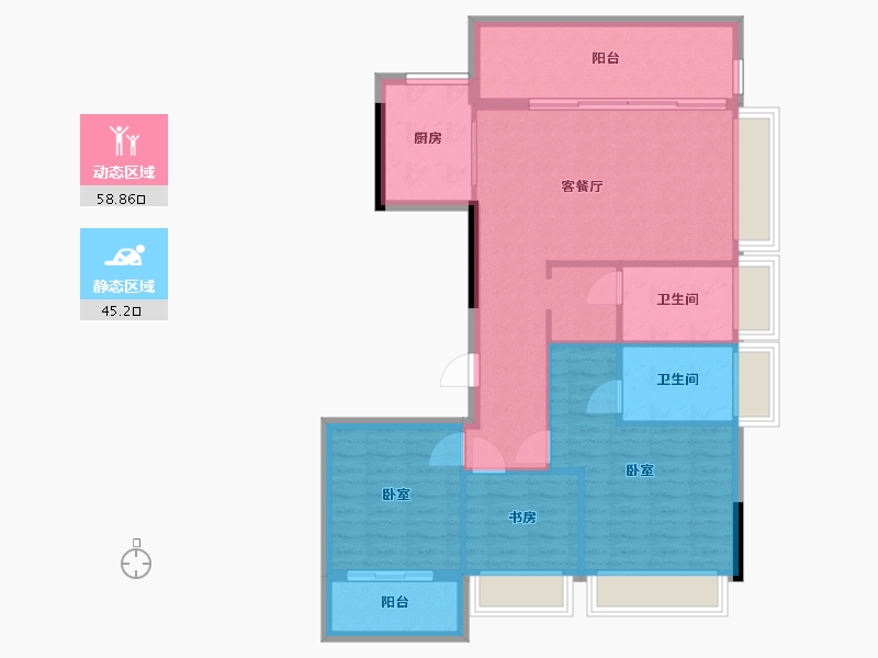 浙江省-杭州市-千岛湖碧桂园泷悦-94.48-户型库-动静分区