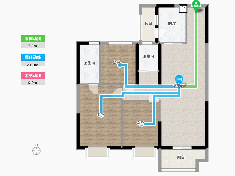 山东省-临沂市-蒙阴碧桂园天樾湾-97.99-户型库-动静线