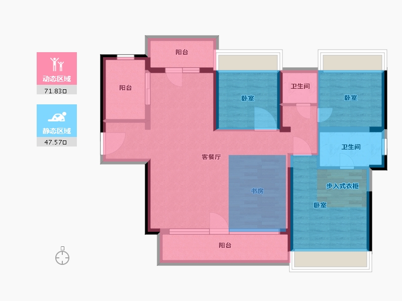 湖北省-武汉市-北大资源莲湖锦城-97.68-户型库-动静分区