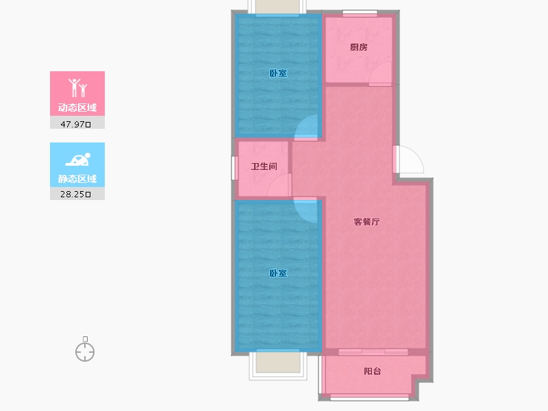 山东省-济南市-龙山东苑-68.00-户型库-动静分区