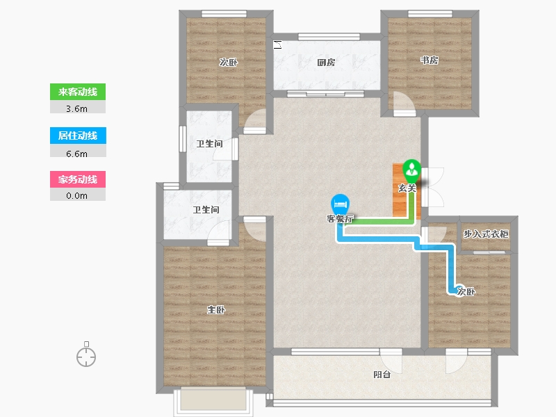 山东省-淄博市-郦园-129.70-户型库-动静线