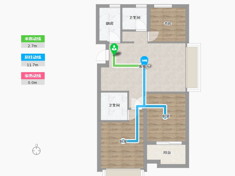 浙江省-杭州市-万科桂语东方-64.27-户型库-动静线