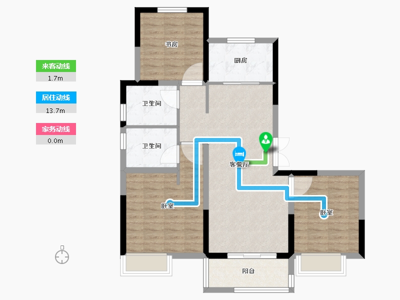 山东省-济南市-东城俪景-88.00-户型库-动静线