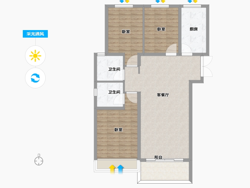 河南省-许昌市-正商书香华府-99.00-户型库-采光通风