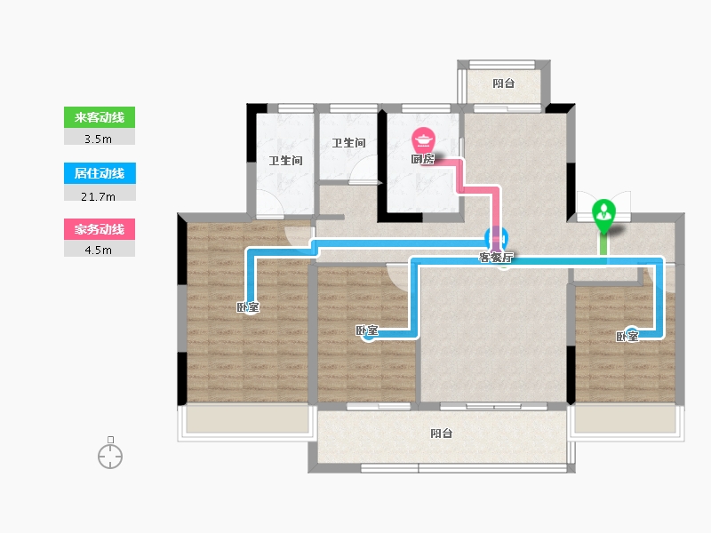 湖北省-宜昌市-保利山海大观-101.56-户型库-动静线