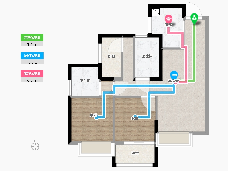 福建省-厦门市-特房芙蓉书院-71.00-户型库-动静线