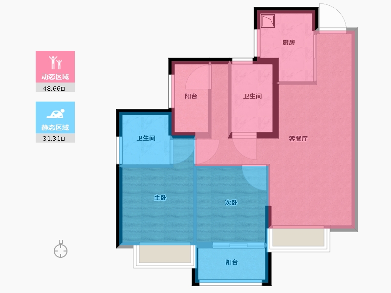 福建省-厦门市-特房芙蓉书院-71.00-户型库-动静分区