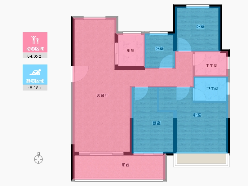 湖北省-孝感市-安陆领秀城-101.75-户型库-动静分区