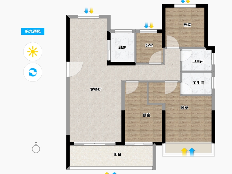 湖北省-孝感市-安陆领秀城-101.75-户型库-采光通风