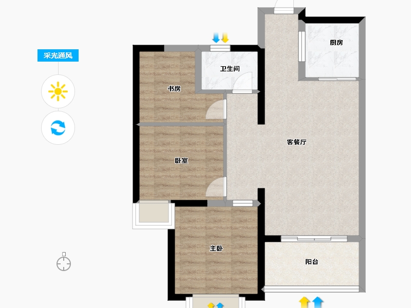 福建省-厦门市-永鸿南岸-71.00-户型库-采光通风