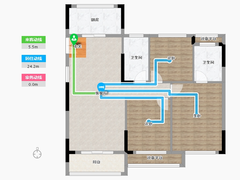 浙江省-台州市-天铂华庭-109.00-户型库-动静线