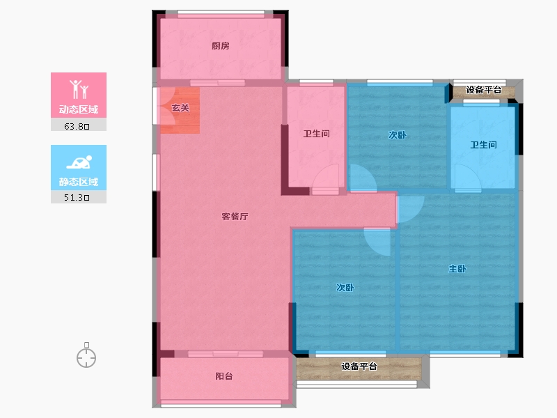 浙江省-台州市-天铂华庭-109.00-户型库-动静分区