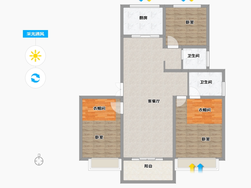 山东省-菏泽市-中达祥泰御府-115.99-户型库-采光通风