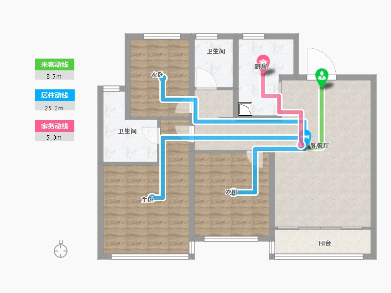 山东省-济南市-中康绿城百合花园-102.80-户型库-动静线