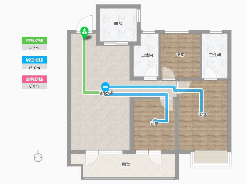 山东省-烟台市-鲁商金茂观海印象-88.00-户型库-动静线