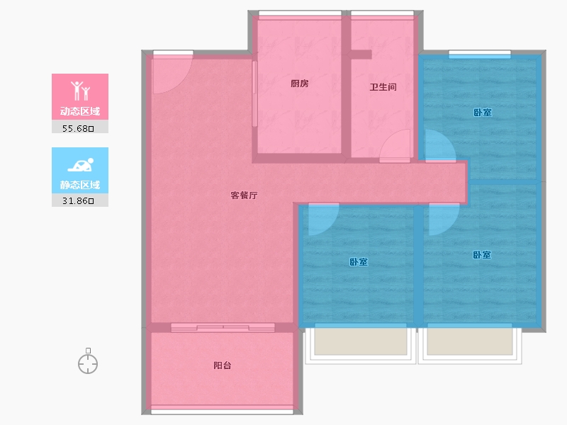 山东省-烟台市-大栖地-78.00-户型库-动静分区