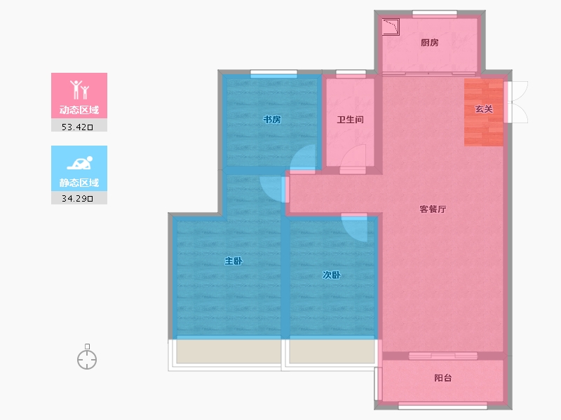 山东省-淄博市-东方星城塾香园-77.87-户型库-动静分区