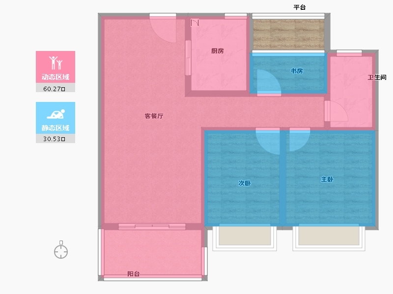 江苏省-南京市-五矿澜悦栖原-83.99-户型库-动静分区