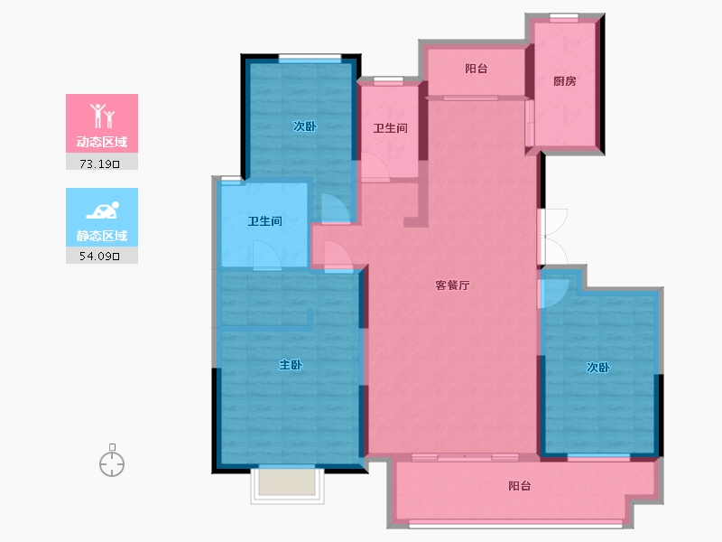 山东省-临沂市-泰鑫东望府-114.03-户型库-动静分区