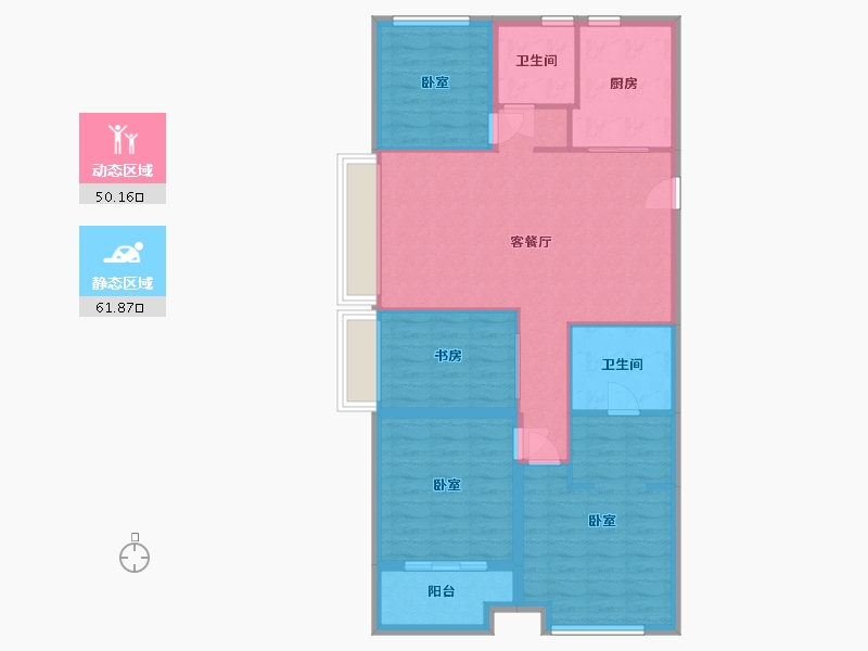 浙江省-杭州市-万科桂语东方-101.42-户型库-动静分区