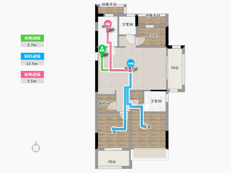 浙江省-温州市-新城瓯江湾-79.00-户型库-动静线