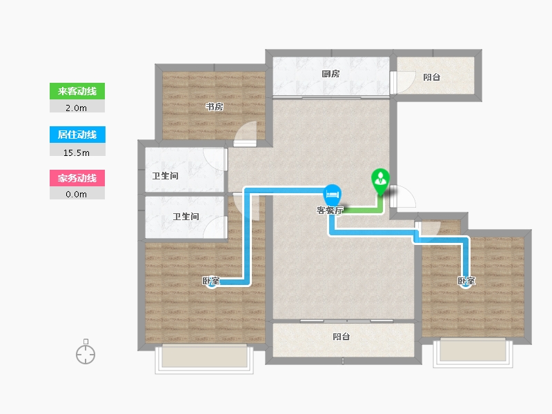 山东省-菏泽市-陶城怡景-105.38-户型库-动静线