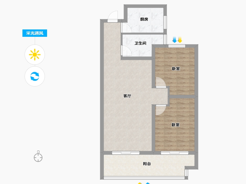 山东省-日照市-安泰名筑易家公寓-76.59-户型库-采光通风