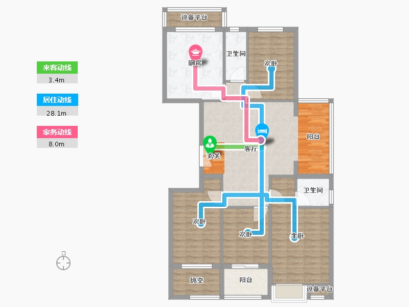 浙江省-台州市-钱塘华锦苑-114.00-户型库-动静线