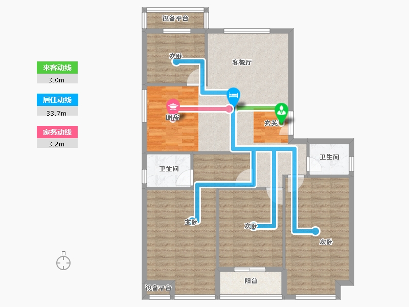 浙江省-台州市-钱塘华锦苑-110.00-户型库-动静线