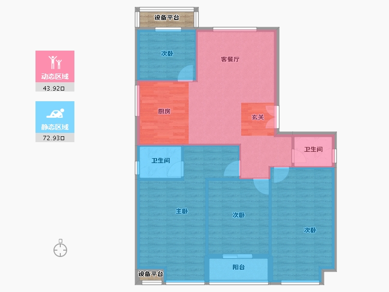 浙江省-台州市-钱塘华锦苑-110.00-户型库-动静分区