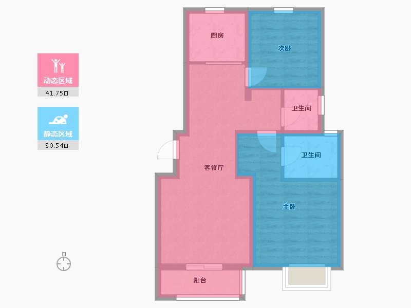 天津-天津市-凤栖梧桐-64.06-户型库-动静分区