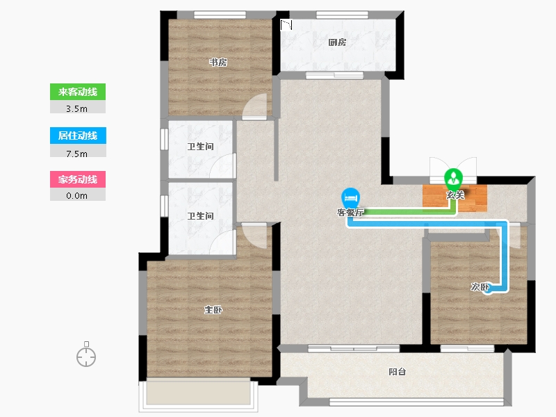 山东省-淄博市-金科集美嘉亿-100.00-户型库-动静线