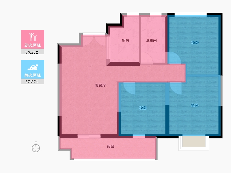 山东省-临沂市-泰鑫东望府-78.93-户型库-动静分区