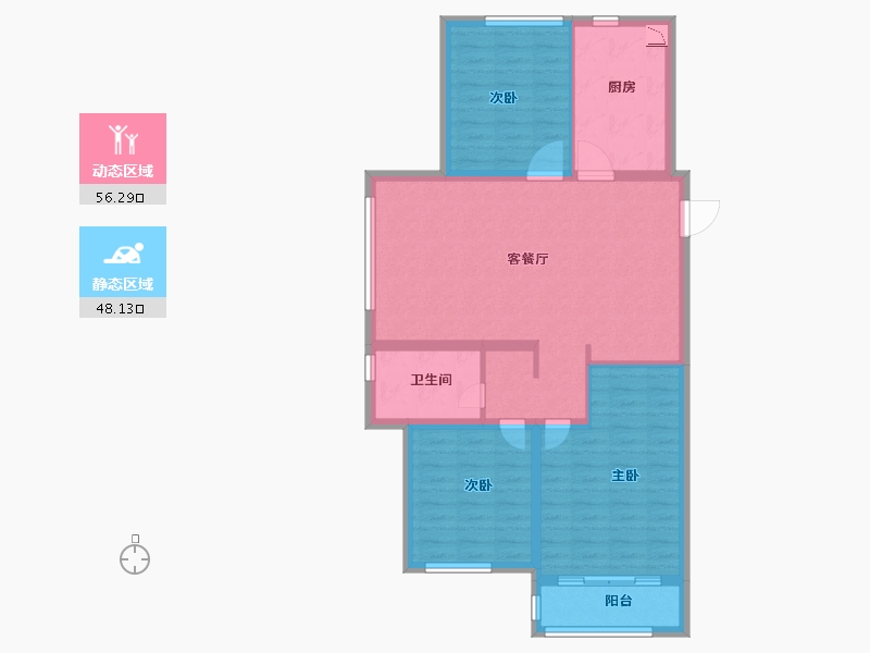 山东省-济南市-中康绿城百合花园-94.00-户型库-动静分区