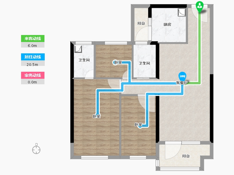 山东省-德州市-德州碧桂园天宸-87.17-户型库-动静线