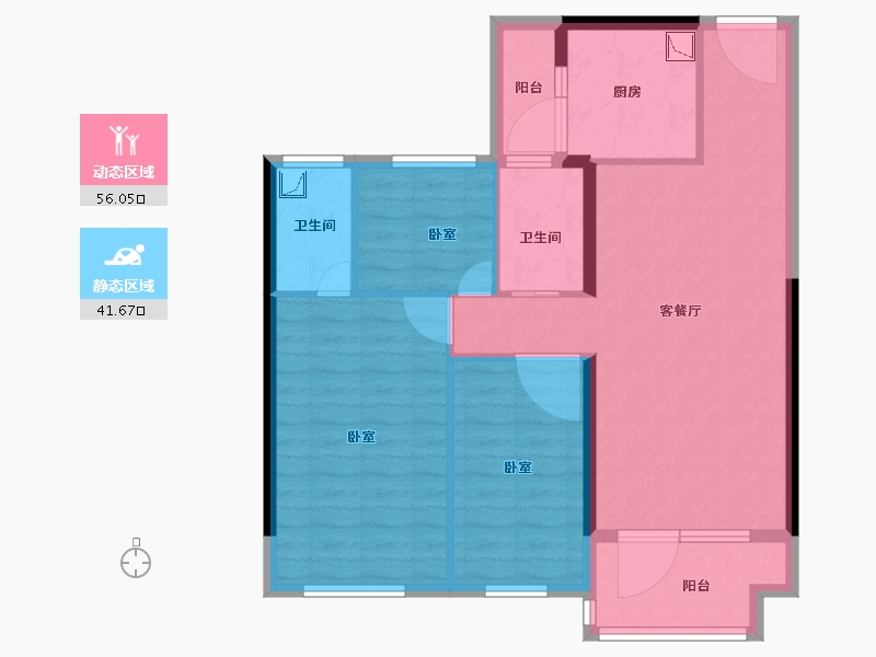 山东省-德州市-德州碧桂园天宸-87.17-户型库-动静分区