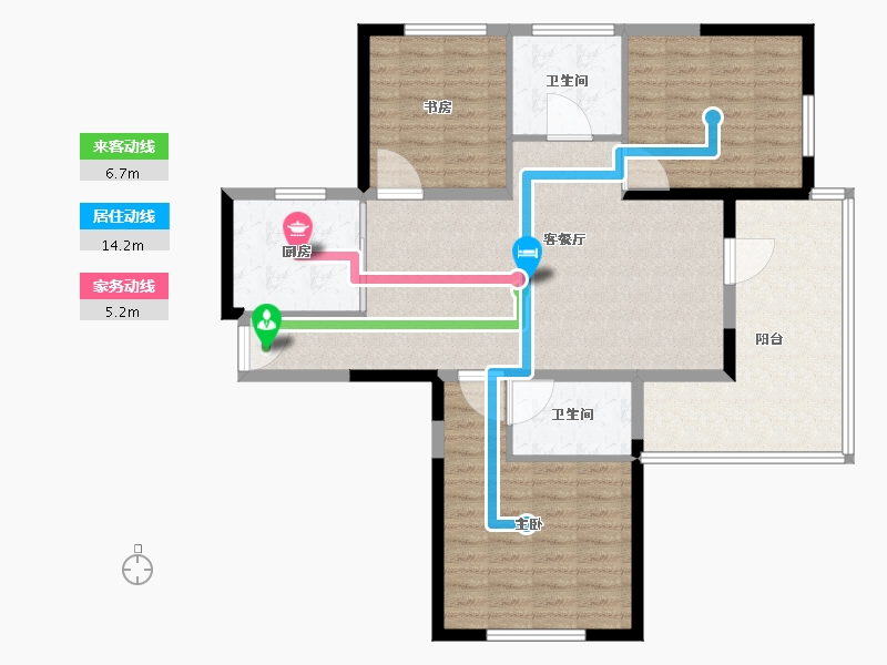 山东省-威海市-金鼎淮河路壹号-106.28-户型库-动静线