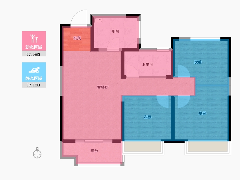 山东省-淄博市-金科集美嘉亿-85.00-户型库-动静分区