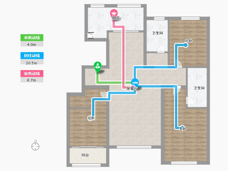 山东省-济南市-中康绿城百合花园-100.99-户型库-动静线