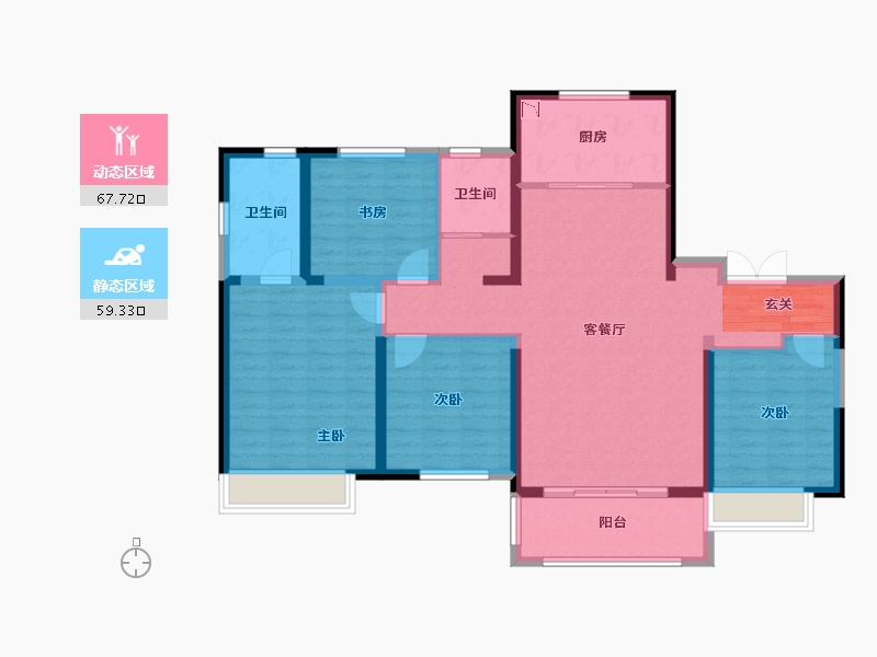 山东省-淄博市-金科集美嘉亿-114.02-户型库-动静分区