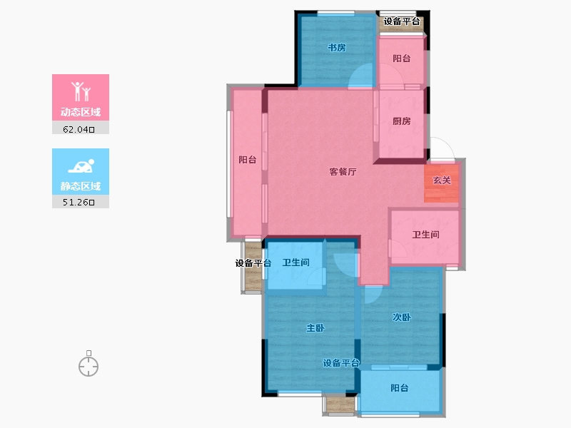 江苏省-常州市-随园金麟府-104.00-户型库-动静分区