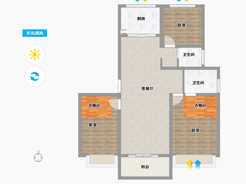 山东省-菏泽市-中达祥泰御府-108.27-户型库-采光通风